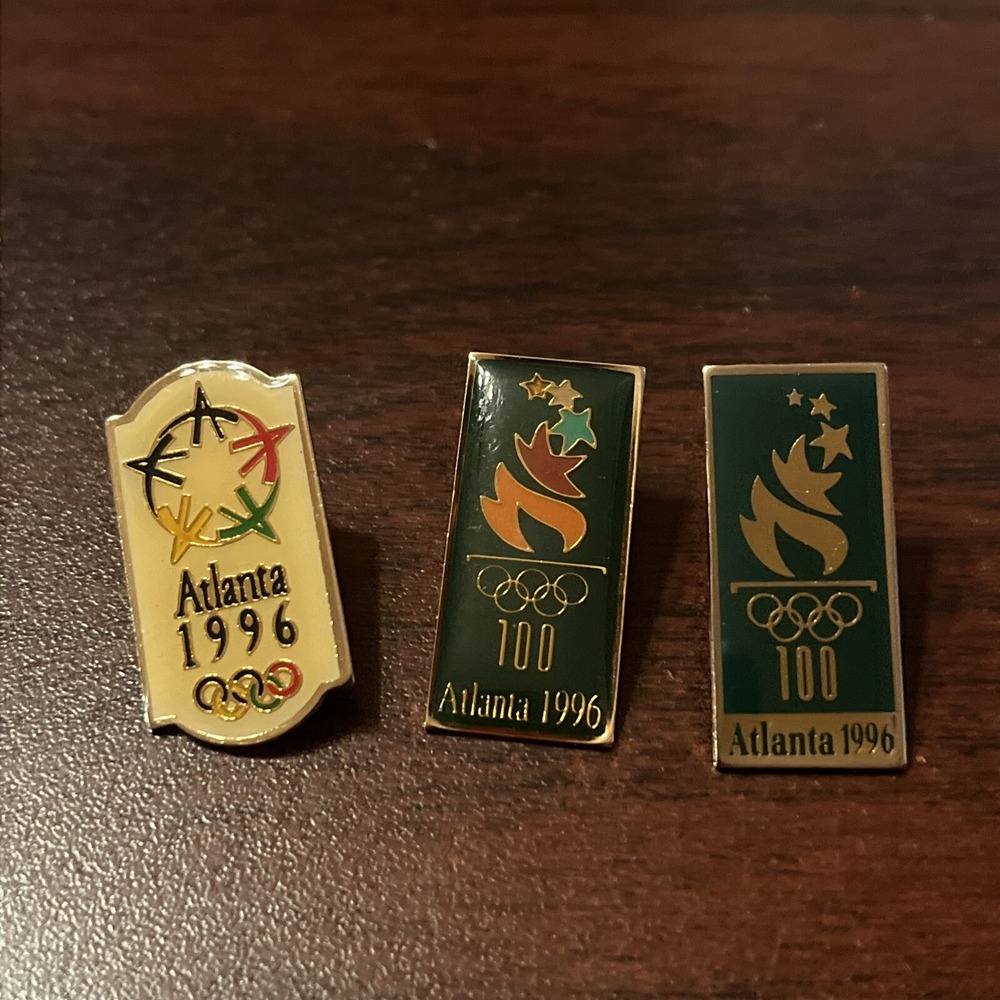 Lot Of 3 Vintage 1996 Atlanta Olympics Lapel Hat Pins